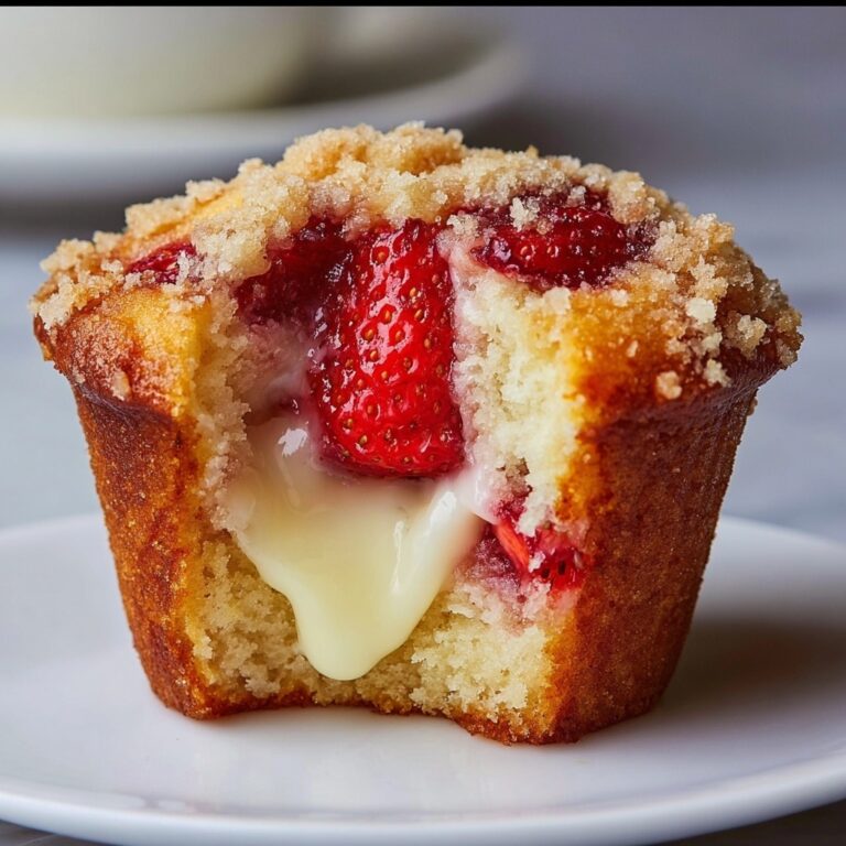 Strawberry Cream Cheese Breakfast Muffins with Fresh Strawberries Recipe