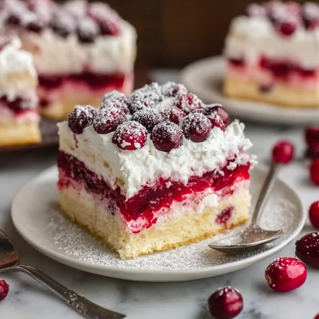 Christmas Cranberry Poke Cake Recipe - Recipe Image