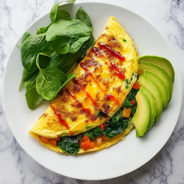 Loaded Breakfast Omelette with Vegetables, Spam, and Cheese Recipe