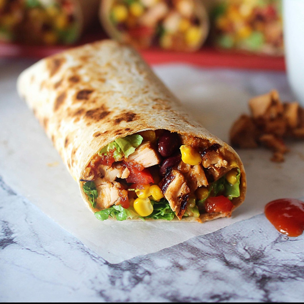 BBQ Chicken Salad Wraps Recipe - Recipe Image