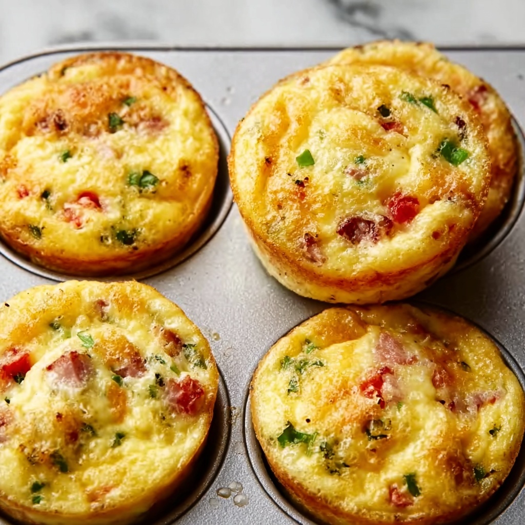 Healthy Breakfast Egg Muffins with Cheddar, Veggies, and Sausage Recipe - Recipe Image