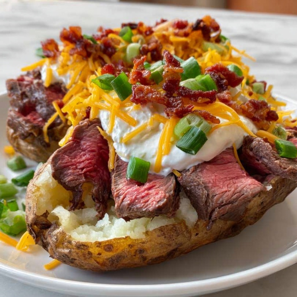 Loaded Baked Potato with Steak Recipe - Recipe Image