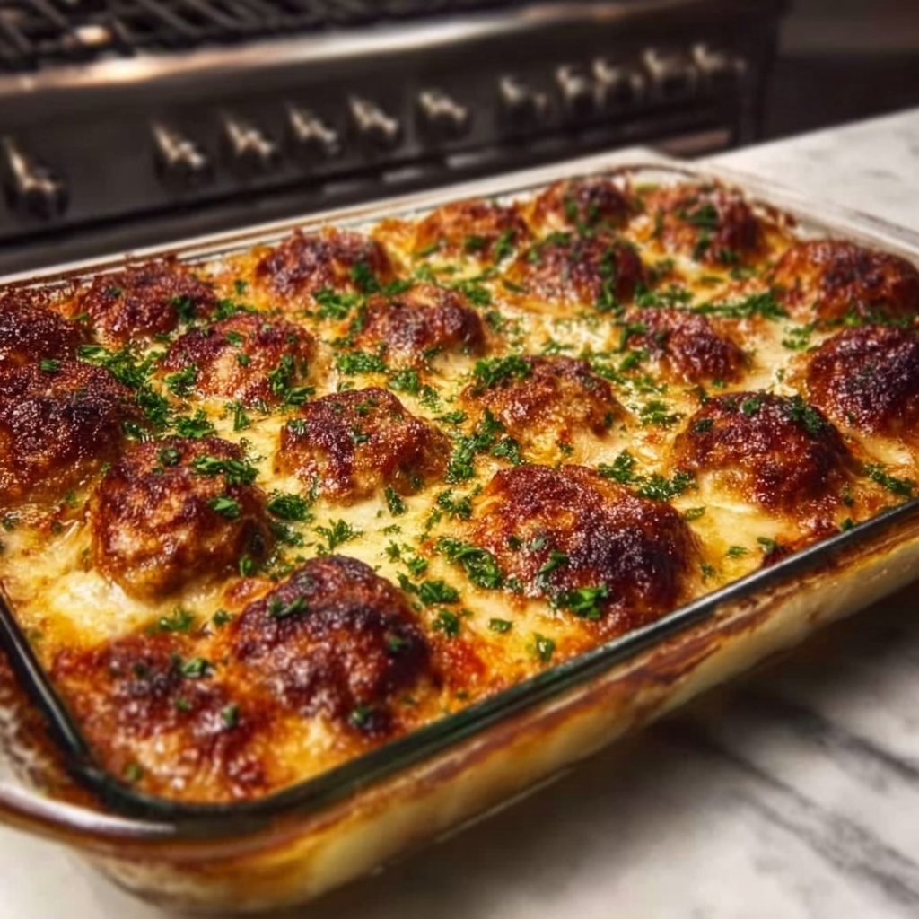 Dump and Bake Meatball Casserole Recipe - Recipe Image