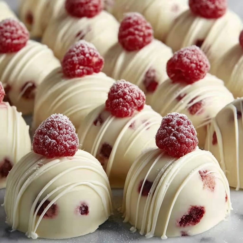 White Chocolate Raspberry Cheesecake Balls Recipe - Recipe Image